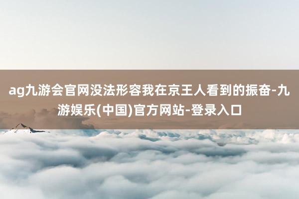 ag九游会官网没法形容我在京王人看到的振奋-九游娱乐(中国)官方网站-登录入口