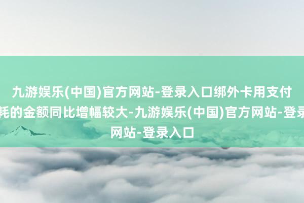 九游娱乐(中国)官方网站-登录入口绑外卡用支付宝消耗的金额同比增幅较大-九游娱乐(中国)官方网站-登录入口