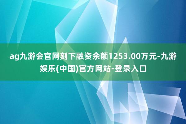 ag九游会官网刻下融资余额1253.00万元-九游娱乐(中国)官方网站-登录入口