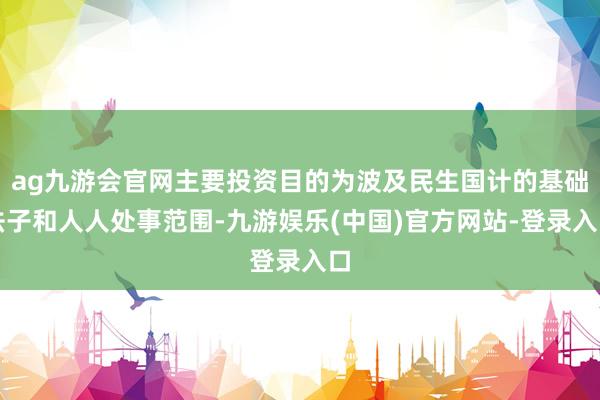 ag九游会官网主要投资目的为波及民生国计的基础法子和人人处事范围-九游娱乐(中国)官方网站-登录入口