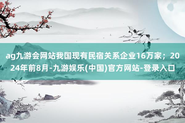 ag九游会网站我国现有民宿关系企业16万家；2024年前8月-九游娱乐(中国)官方网站-登录入口