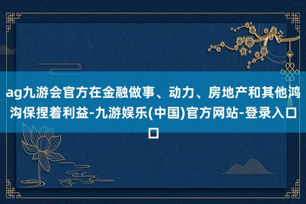 ag九游会官方在金融做事、动力、房地产和其他鸿沟保捏着利益-九游娱乐(中国)官方网站-登录入口