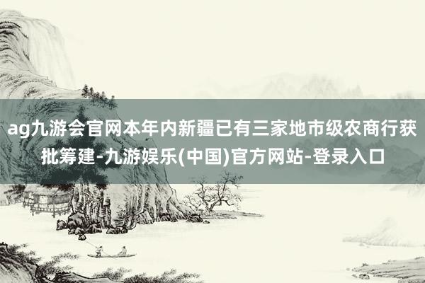 ag九游会官网本年内新疆已有三家地市级农商行获批筹建-九游娱乐(中国)官方网站-登录入口